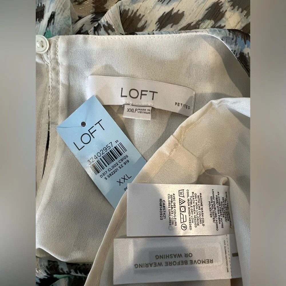 NWT Ann Taylor Loft Shimmer Animal Print Swing Dress XXL - Picture 4 of 7